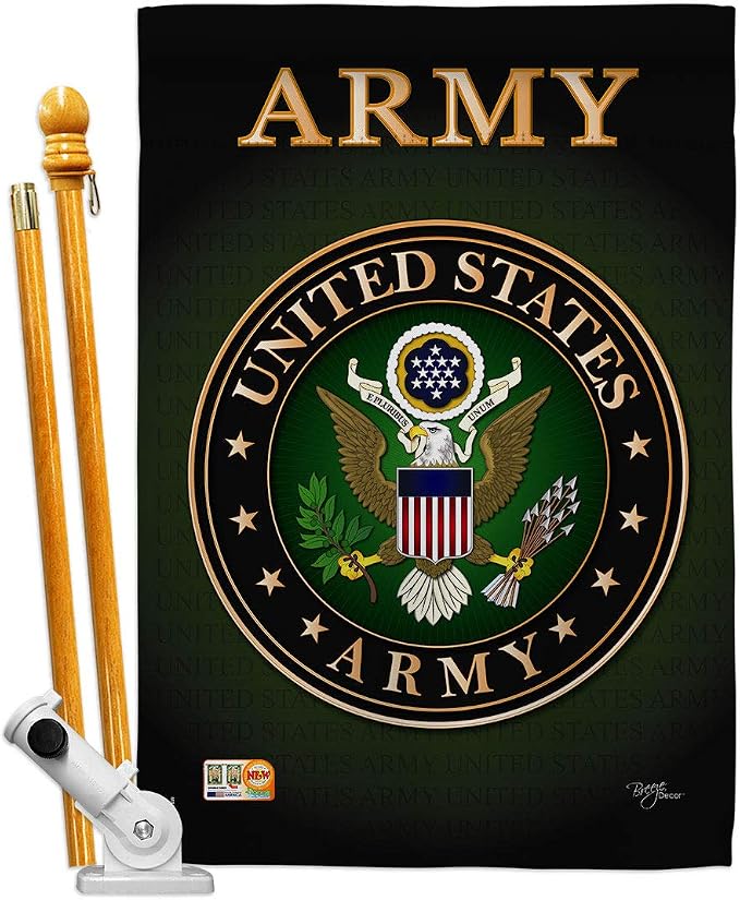 Army House Flag - Set Armed Forces Rangers United State American Military Veteran Retire Official - Decoration Banner Small Garden Yard Gift Double-Sided Made in USA 28 X 40