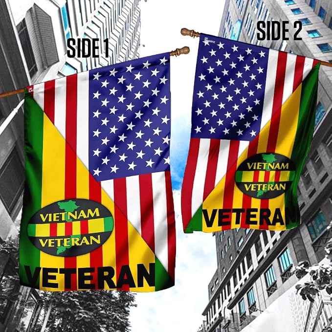 FLAGWIX Vietnam Veteran American Flag – USA Premium Polyester House Flag 30x40 – 4th of July, Veterans Day, Memorial Day, Independence Day Decorations for Home – Decorative Indoor Outdoor Flag