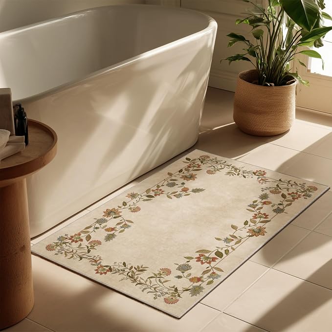 2x3 Washable Small Rug for Entryway: Door Mat Indoor Entrance Stain Resistant Non Slip Rubber Backed Low Pile Soft Throw Area Rugs for Bedroom Kitchen Front Door Indoor Entrance Foyer Entry