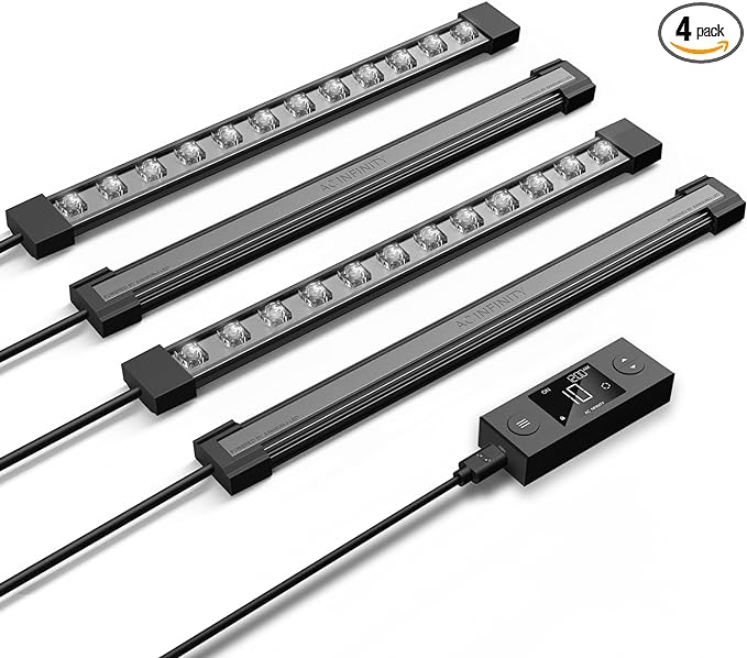 AC Infinity IONBEAM S11, Full Spectrum LED Grow Light Bars 11”, Deeper Penetration Samsung LM301H EVO Diodes and Digital Dimming Timer Controller, for Veg Bloom Indoor Plants, Grow Tents, Greenhouses