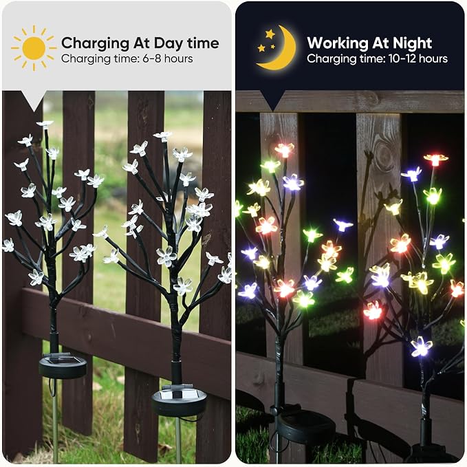 Solar Garden Lights Waterproof, Solar Lights Outdoor Decorative 8Pack,160Led Solar Powered Flowers Garden Decor,Fairy Light for Yard,Pathway,Outside Decorations,Gardening Gifts for Women Mom