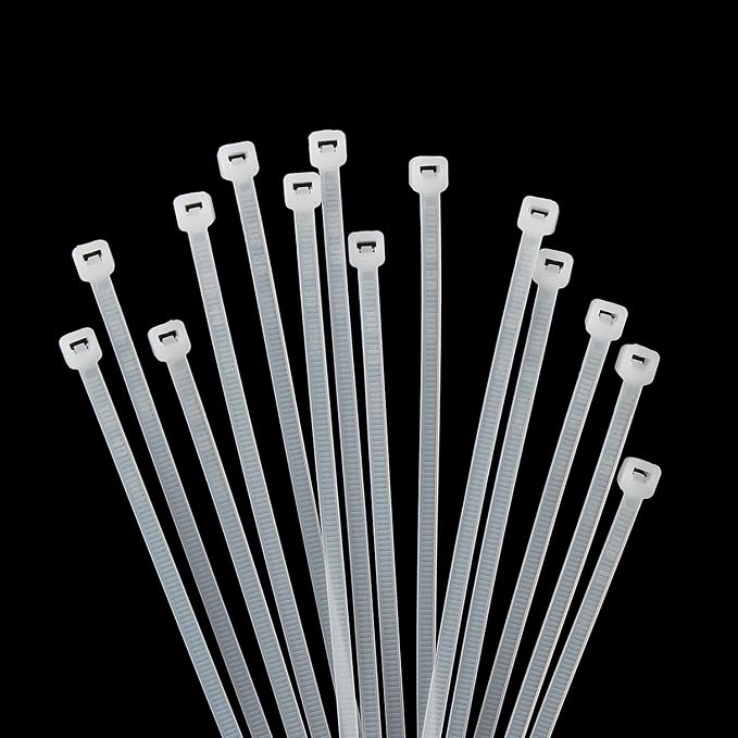 XINGO 1000 PCS 6 inch White Cable Zip Ties, 18lb Strength, Small Tie Wraps Self-Locking Nylon Zip Ties for Indoor and Outdoor Use