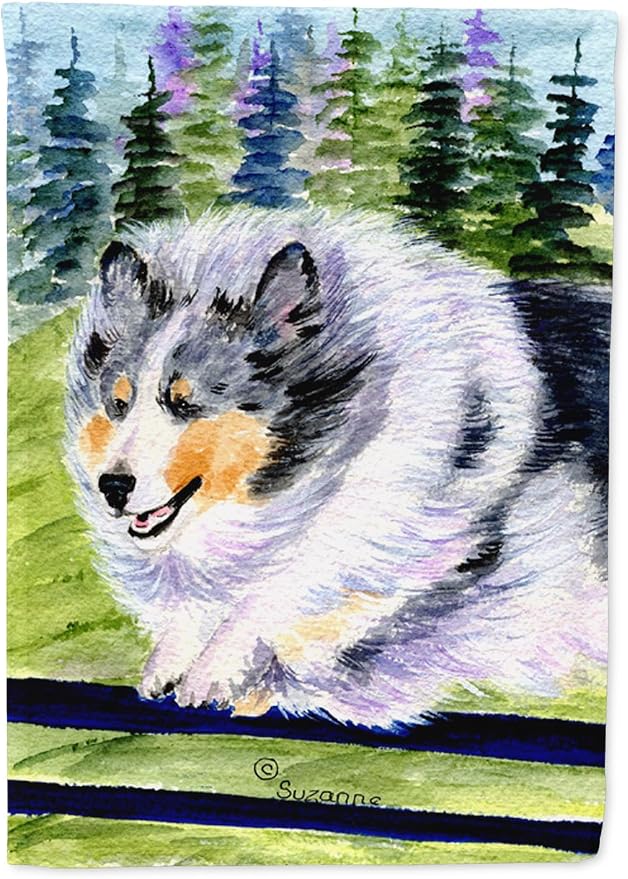 Caroline's Treasures SS8305GF Sheltie Garden Flag Mailbox Flag Decorative Yard Flag Banner Outside Patio Artwork Yard Flower Beds, Garden Size, Multicolor