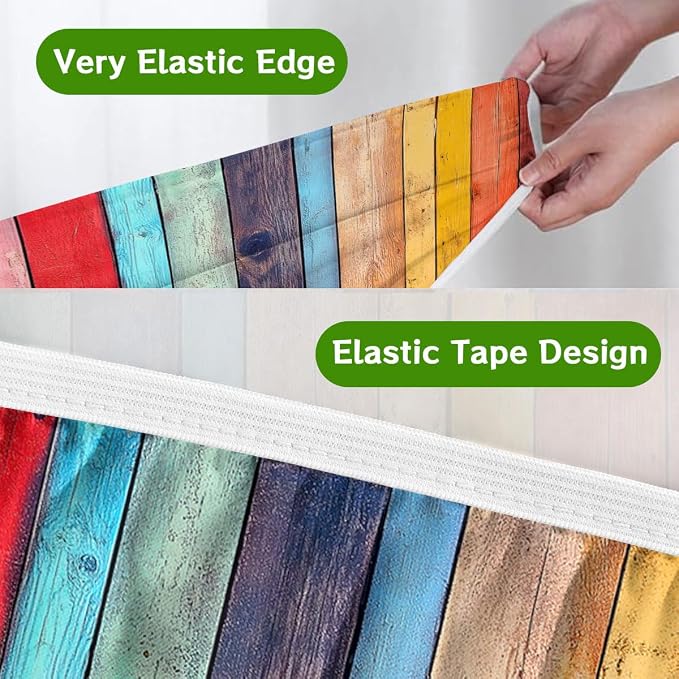Wood Vintage Picnic Table Cover with Bench Covers and Carrying Bag, Retro Abstract Wood Texture Rectangle Table Cover Outdoor Patio Camping Essentials 72 inch 4PCS Camping Fitted Tablecloth