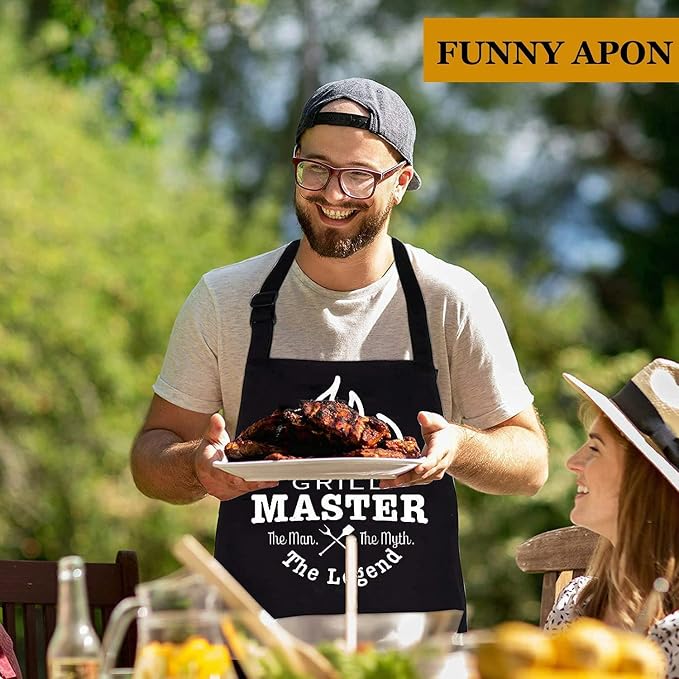 MUJUZE Grilling Accessories,BBQ Gifts for Men,Grilling Gifts for Men,BBQ Grill Sets for Dad,BBQ Accessories with Apron for Dad,Grill Tool Set,Grill Kit for Camping,Backyard