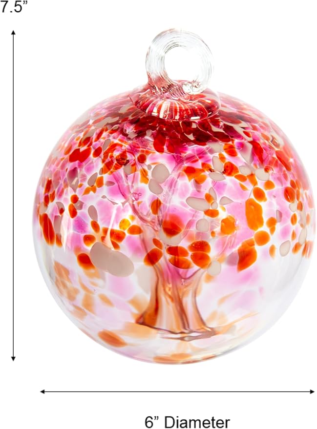 Dale Tiffany AS23072-D6 Tree of Life Glass Gazing Ball, Blush, 6"