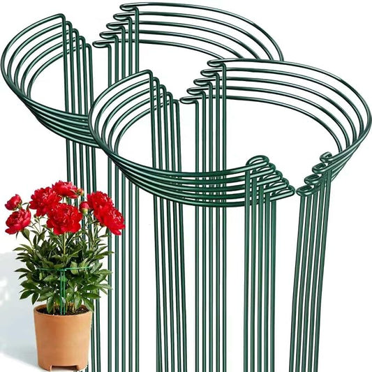 Thealyn 20 Pack Plant Support Stakes, 10" W x 24" H Metal Peony Cages and Supports, Rustproof Half Round Garden Plant Stakes for Indoor Outdoor Plants, Hydrangea, Rose, Tomato, Monstera