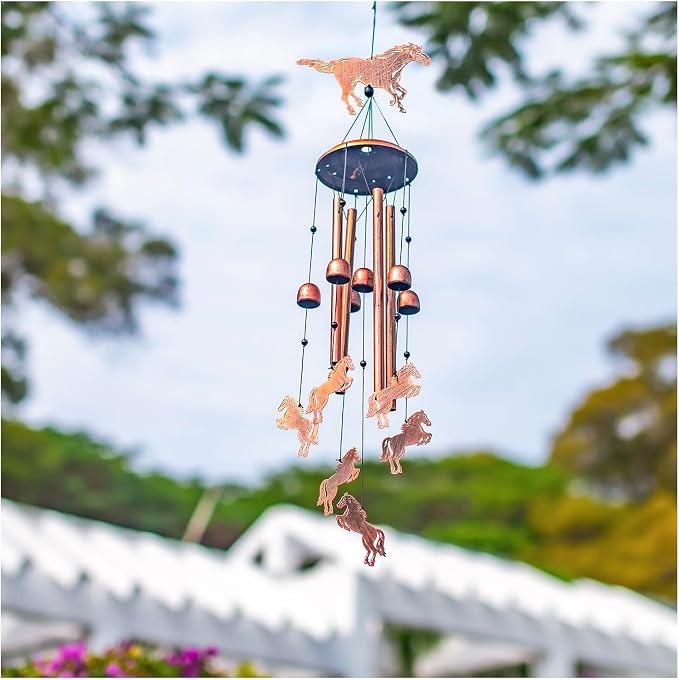 Horse Wind Chimes for Outside,Horse Gifts for Women Men/Memorial Gift/Sympathy Gift/Birthday Gifts Metal windchimes Outdoors/Indoors,Garden Decor,Patio,Home,Porch,Yard Decorations