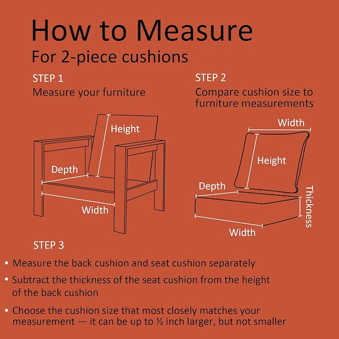 20"x21.5" Outdoor Deep Seat Patio Cushions Set of 1, Outdoor Chair Cushions Bottom Resilient Foam Filling Water-Resistant UV Resistant Weather Resistant with YKK Zippers,Quarry Red