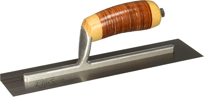 Kraft Tool CFE211L Elite Series Five Star Cement Trowel with Leather Handle, 12 x 3-Inch