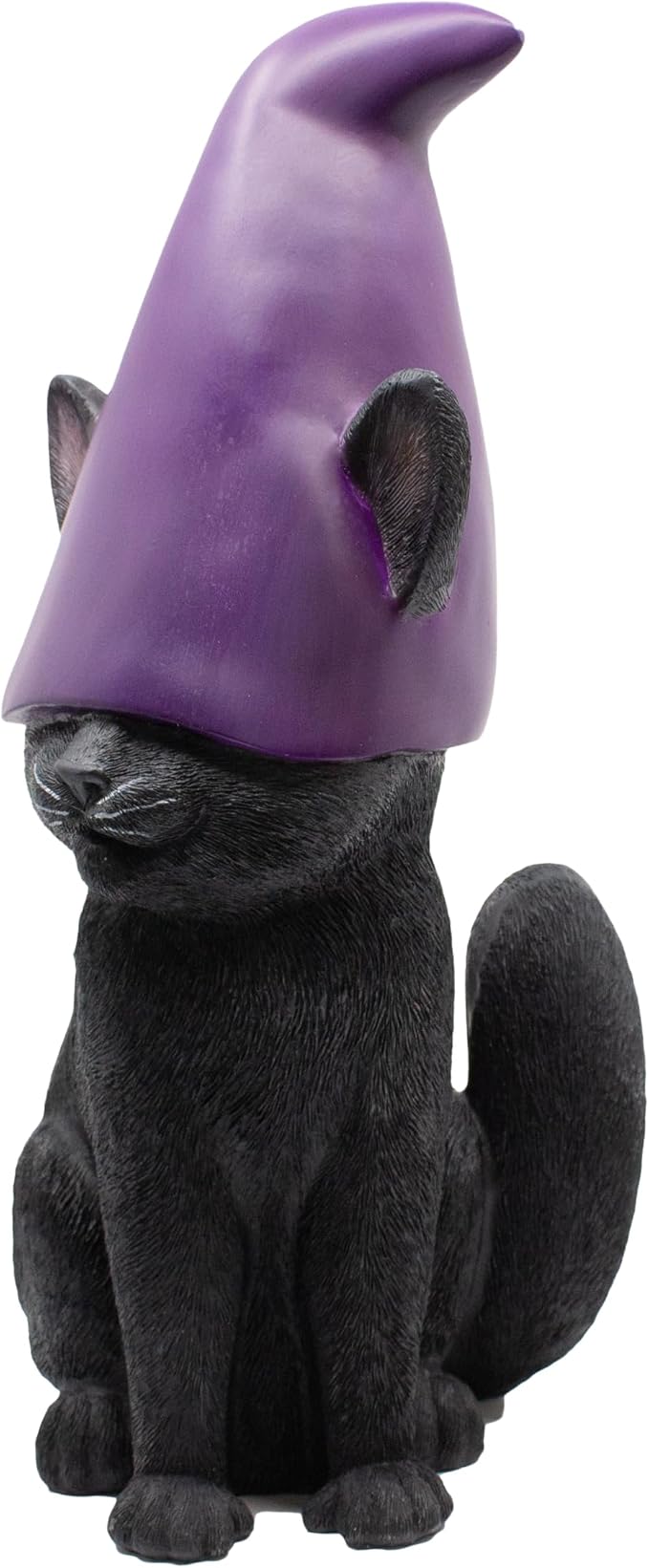 Cat Gnome 12" Tall (Black) | Cute Cat Garden Décor, Spooky Stuff, Halloween Decorations, Lucky Witch Statue