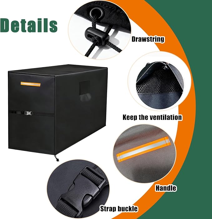Air Compressor Cover – Waterproof Outdoor Cover for 48"x24"x32" Stationary Compressors, Heavy-Duty Thickened 600D Oxford Fabric Covers for AG2-SM14/AG-S1002 (48"x24"x32")