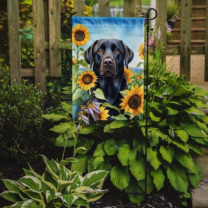 Caroline's Treasures DAC6109GF Labrador Retriever in Sunflowers Garden Flag Mailbox Flag Decorative Yard Flag Banner Outside Patio Artwork Yard Flower Beds, Garden Size, Multicolor