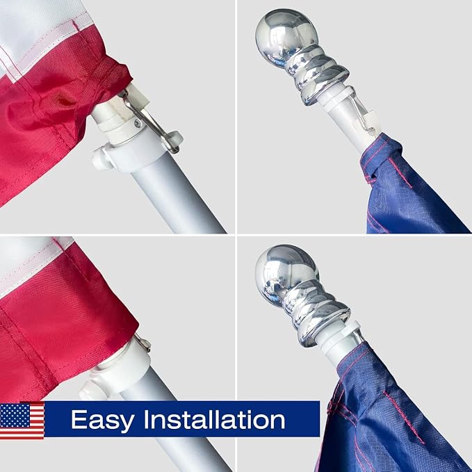 American Flag Pole Sleeve 1x1.5 Ft Banner Style,UV Protected,Heavy Duty Durable Nylon USA US Outdoor Outside Flags Embroidered Stars,Sewn Stripes(Pole NOT Included)