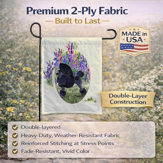 Caroline's Treasures SS8077GF Poodle Garden Flag Mailbox Flag Decorative Yard Flag Banner Outside Patio Artwork Yard Flower Beds, Garden Size, Multicolor
