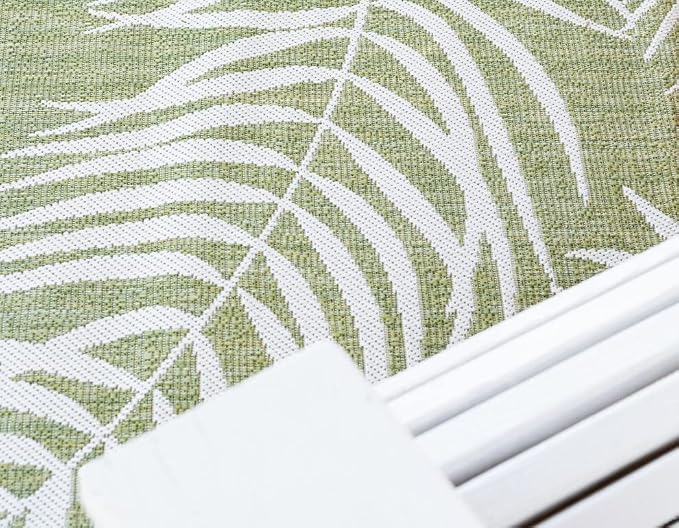 Unique Loom Outdoor Botanical Collection Area Rug - Palm (4' 1" x 6' 1" Rectangle, Green/ Ivory)