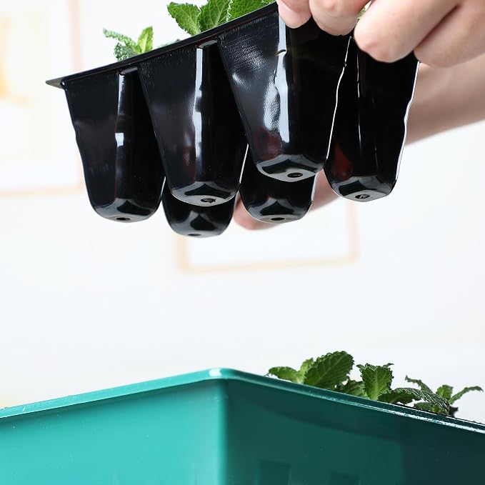 Mr. Pen- Seed Starter Tray Kits, 6.6"x4.6", 10 Set, Total 120 Cells | Durable Plant Germination Trays with Humidity Vented Domes and Bases, Ideal for Seed Starting