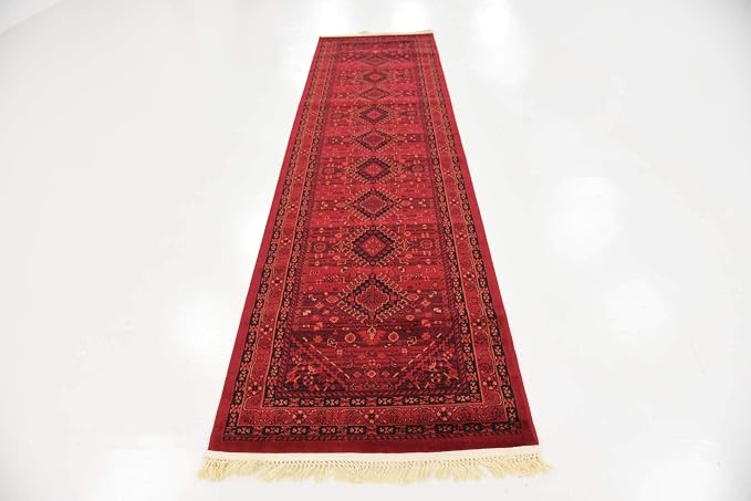 Unique Loom Tekke Collection Area Rug - Sheibani (2' 7" x 10' Runner, Red/ Black)