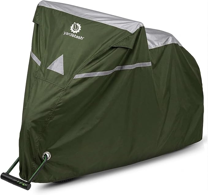 YardStash Bike Cover – Reflective Bicycle Covers for Outside Storage - Waterproof & Weatherproof Garden Tarp Shelters for Bikes, Trikes, 29ers, and Electric Bicycles
