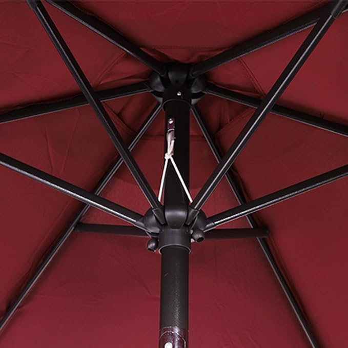 Blissun 9' Outdoor Patio Umbrella, Outdoor Table Umbrella, Yard Umbrella, Market Umbrella with 8 Sturdy Ribs, Push Button Tilt and Crank