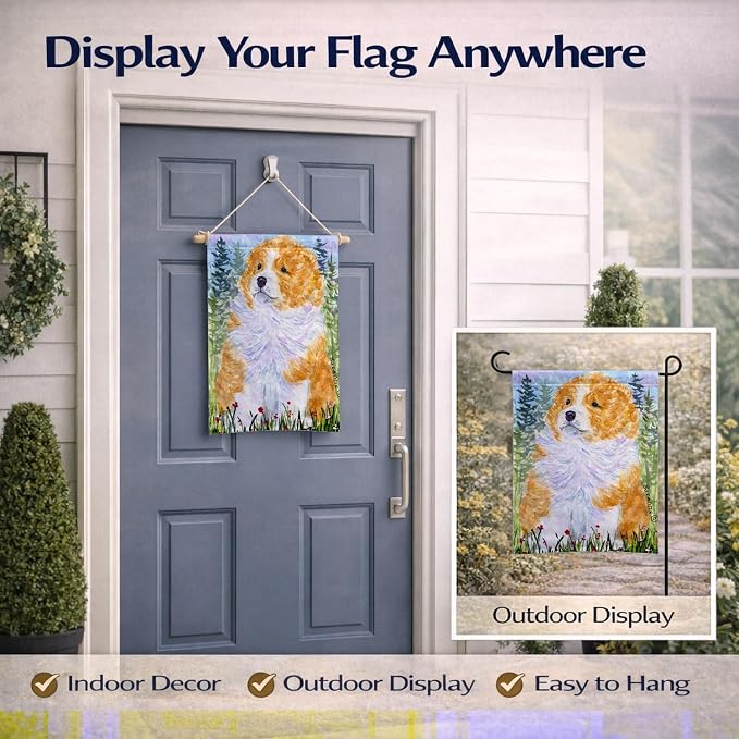 Caroline's Treasures SS8918GF Sheltie Garden Flag Mailbox Flag Decorative Yard Flag Banner Outside Patio Artwork Yard Flower Beds, Garden Size, Multicolor