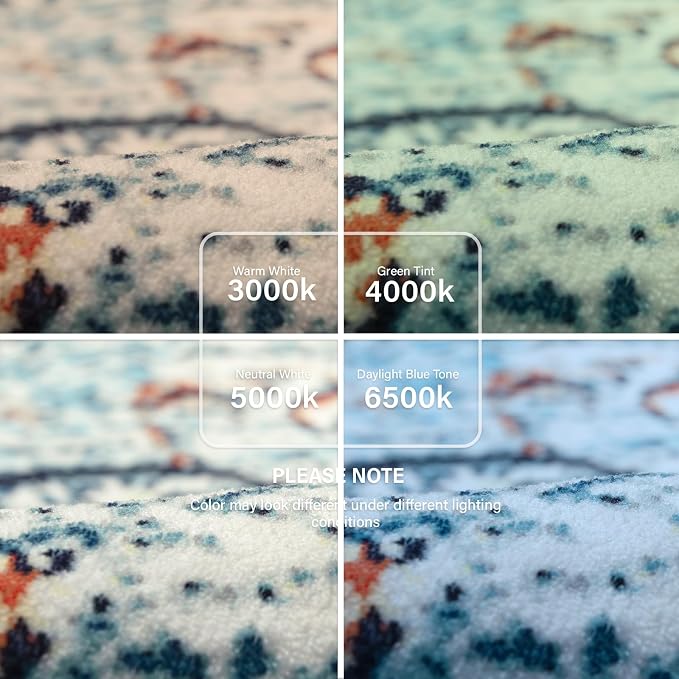 Lahome Reine Bohemian Floral Medallion Area Rug - 3x5 Vintage Teal Distressed Entry Throw Rug Turkish Faux Wool Accent Rug Non-Slip Washable Low-Pile Carpet for Bathroom Entrance Living Bedroom