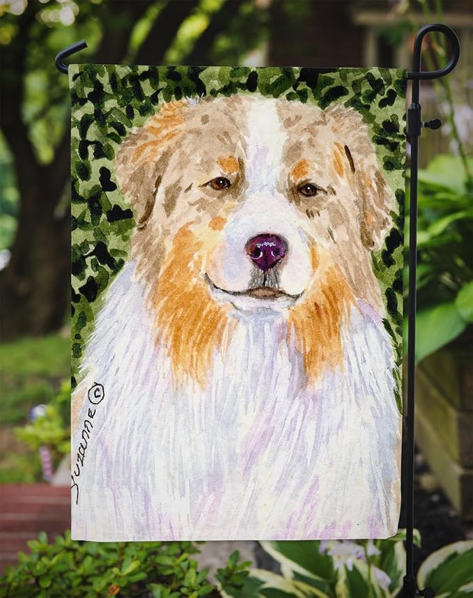 Caroline's Treasures SS8733GF Australian Shepherd Garden Flag Mailbox Flag Decorative Yard Flag Banner Outside Patio Artwork Yard Flower Beds, Garden Size, Multicolor