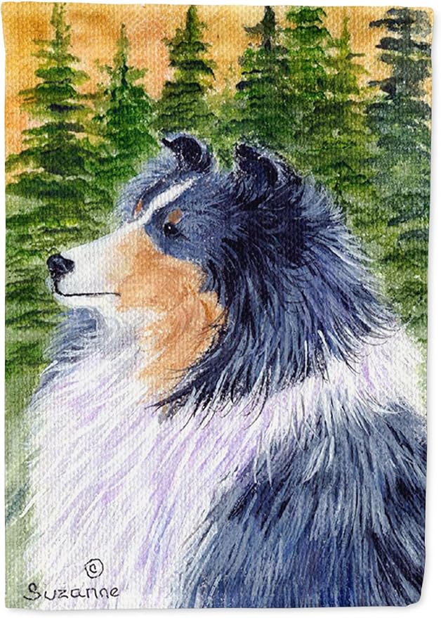 Caroline's Treasures SS8142GF Sheltie Garden Flag Mailbox Flag Decorative Yard Flag Banner Outside Patio Artwork Yard Flower Beds, Garden Size, Multicolor