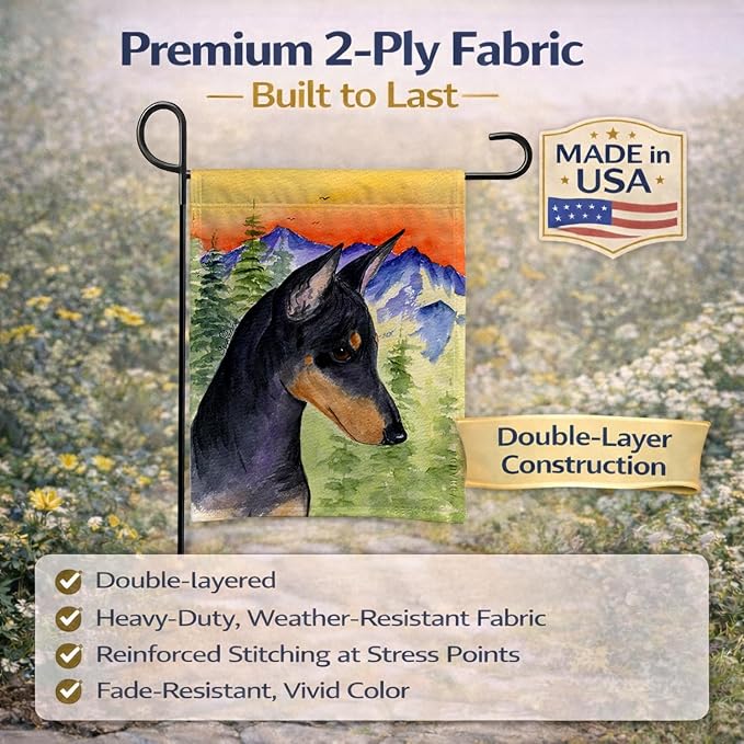 Caroline's Treasures SS8425GF Manchester Terrier Garden Flag Mailbox Flag Decorative Yard Flag Banner Outside Patio Artwork Yard Flower Beds, Garden Size, Multicolor