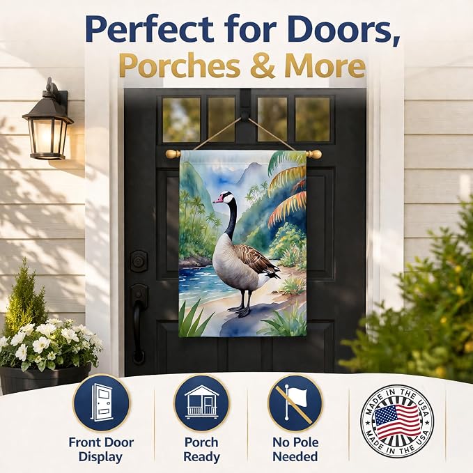 Caroline's Treasures Hawaii Hawaiian Goose House Flag Large Porch Sleeve Pole Decorative Outside Yard Banner Artwork Wall Hanging, Polyester, House Size, Multicolor