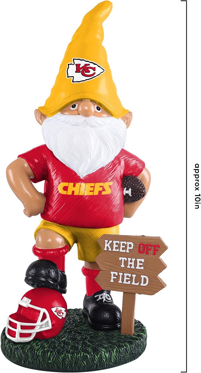 FOCO NFL Unisex-Adult NFL Team Logo Keep Off The Field Garden Statue Outdoor Gnome 8"