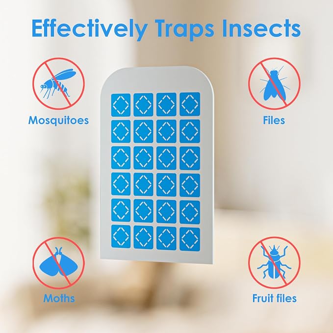 24 Pack Magnetism Glue Cards TIENBE Indoor Plug-in Fly Trap Refill Pack for TIENBE Indoor Fly Trap
