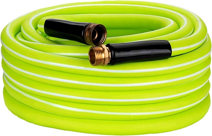DAVCO Garden Hose 100FT x 5/8" ID - Lightweight Hybrid Rubber, Kink-Free & Burst Resistant, Lead-Free Drinking Water Safe with 3/4" GHT Solid Brass Fittings for Yard, Patio, RV and Car Wash