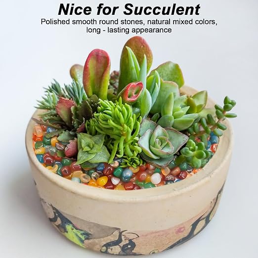 Fish Tank Decor,Landscaping Pebbles, River Rocks Decorative Ornamental Pebbles, DIY Smoothed Rocks for Potted Plant Resin Art Vase Fillers Aquarium Gravel Rocks (Colorful, 10 Pounds)
