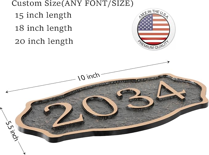 Personalized Address Sign Lawn Mounted - Custom House Number Signs with Metal Stakes for Outside Lawn, House, Yard, Ground, Drive Way, Garden, Free Standing in(Rose Gold)