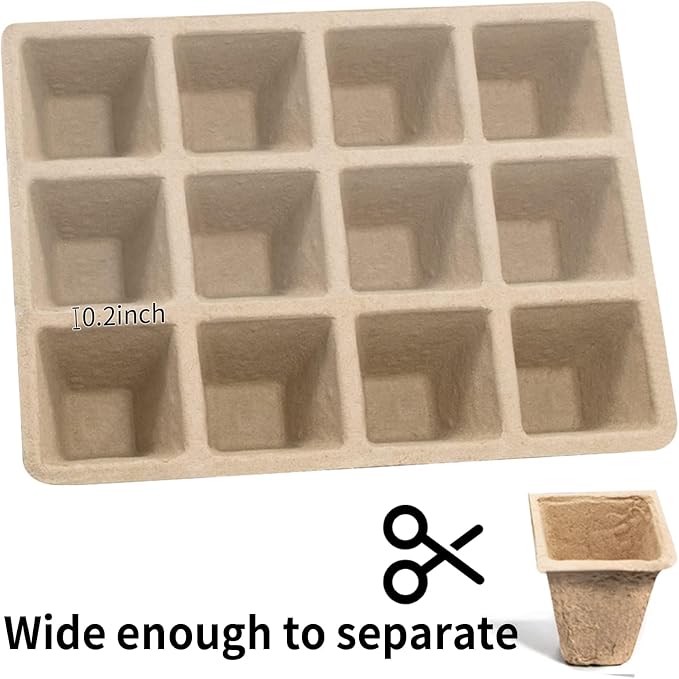 480 Cells Seed Starter Tray, 40 Pack Biodegradable Seed Starter Kit, Peat Pots for Seedlings with 400 Plant Labels, 2 Seed Planting Tool and 1 Spray Bottle