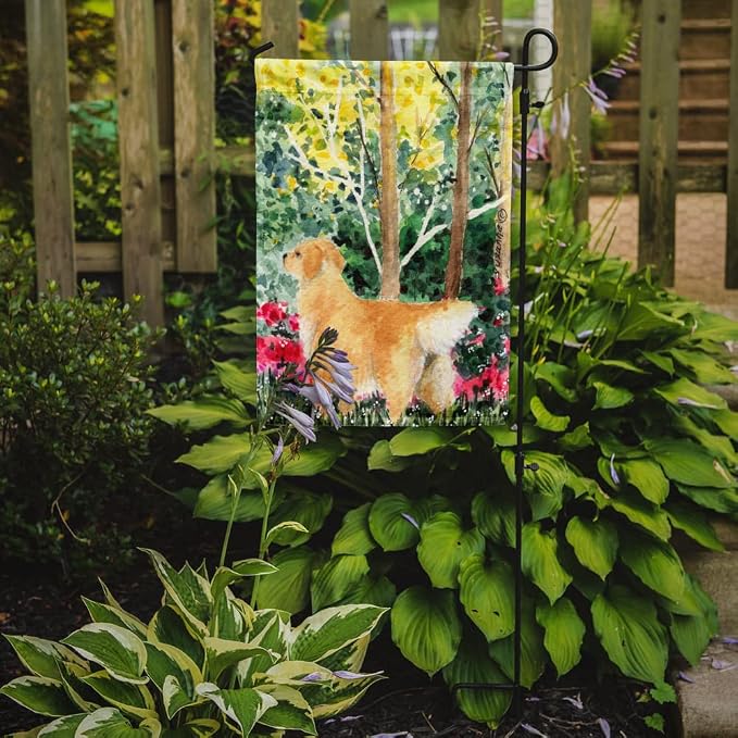 Caroline's Treasures SS8886GF Golden Retriever Garden Flag Mailbox Flag Decorative Yard Flag Banner Outside Patio Artwork Yard Flower Beds, Garden Size, Multicolor