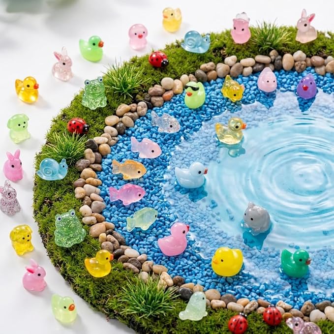 350 pcs Mini Resin Animals Many Styles Variety Tiny Animals Figures Miniature Little Small Animal Figurines Bulk for Micro Fairy Garden Landscape Accessories Hide Crafts Decor Aquarium