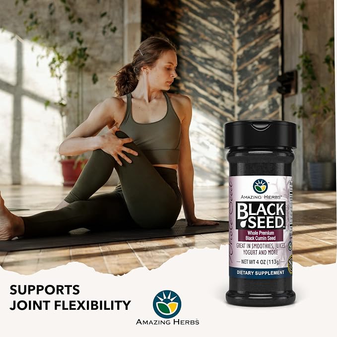 Amazing Herbs Whole Premium Black Cumin Seed - Nigella Sativa Seeds, Organic, Gluten-Free, Non-GMO, Supports Immune System, Cardiovascular Health, & Digestion - 4 oz