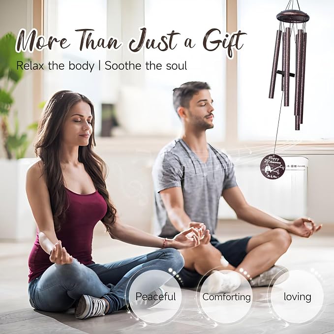 Anniversary Wind Chimes Gifts for Men Women, Happy Anniversary Decorations, 25" Wind Chimes Romantic Gift for Couple, Parents, Wife, Husband, Friends (25th