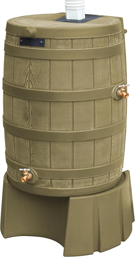 Good Ideas RW50ST-KHA 50-Gallon Rain Wizard Rain Barrel Stand, Khaki