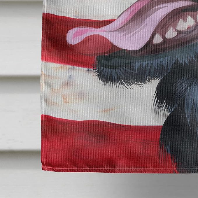 Caroline's Treasures CK6497CHF Croatian Sheepdog Dog American Flag House Flag Large Porch Sleeve Pole Decorative Outside Yard Banner Artwork Wall Hanging, Polyester, House Size, Multicolor