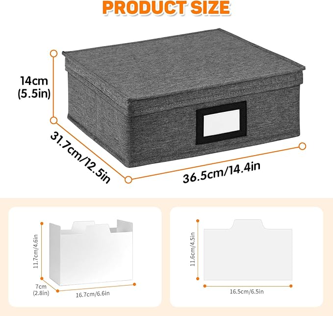 Photo Storage Box with Lid, Photo Organizer Box Fits Holds up to 1700 and 4x6 Pictures, with 8 Adjustable Dividers, 60 Labels, Photo Album Box for Envelopes, Scrapbooking, Recipes, Cards, Stamps