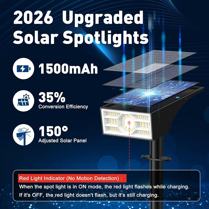 Solar Spot Lights Outdoor,6 Pack/56 LED Outdoor Lights for Yard Waterproof IP68, 4 Lighting Modes Solar Landscape Spotlights, Auto On/Off Solar Powered Flood Lights Garden Pathway,Cool White