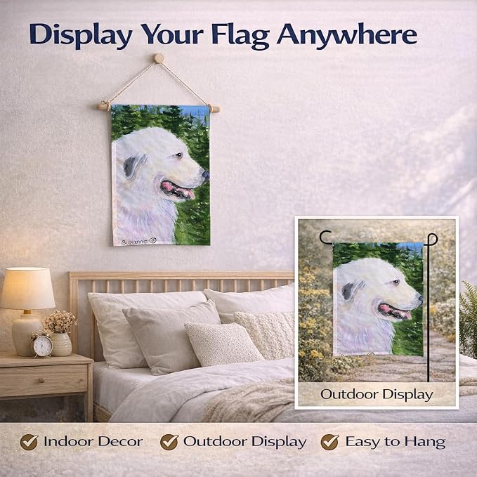 Caroline's Treasures SS8922GF Great Pyrenees Garden Flag Mailbox Flag Decorative Yard Flag Banner Outside Patio Artwork Yard Flower Beds, Garden Size, Multicolor
