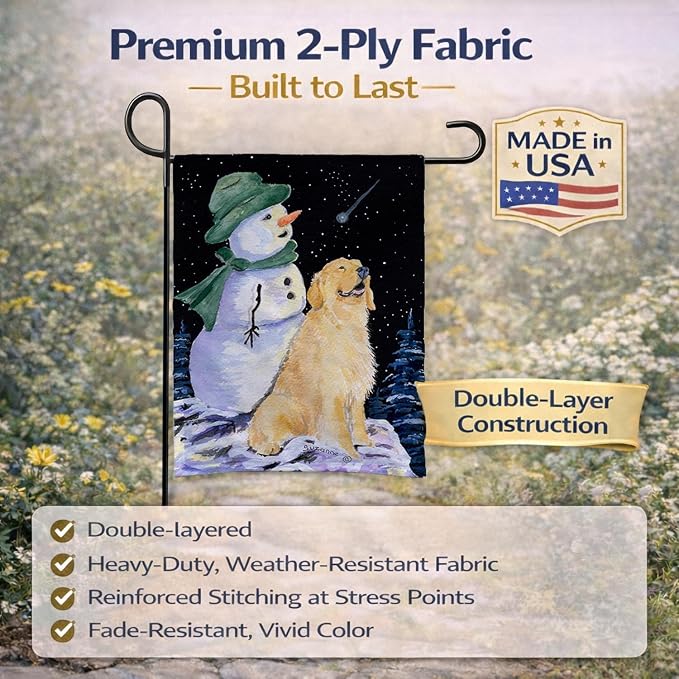 Caroline's Treasures SS8577GF Golden Retriever Garden Flag Mailbox Flag Decorative Yard Flag Banner Outside Patio Artwork Yard Flower Beds, Garden Size, Multicolor