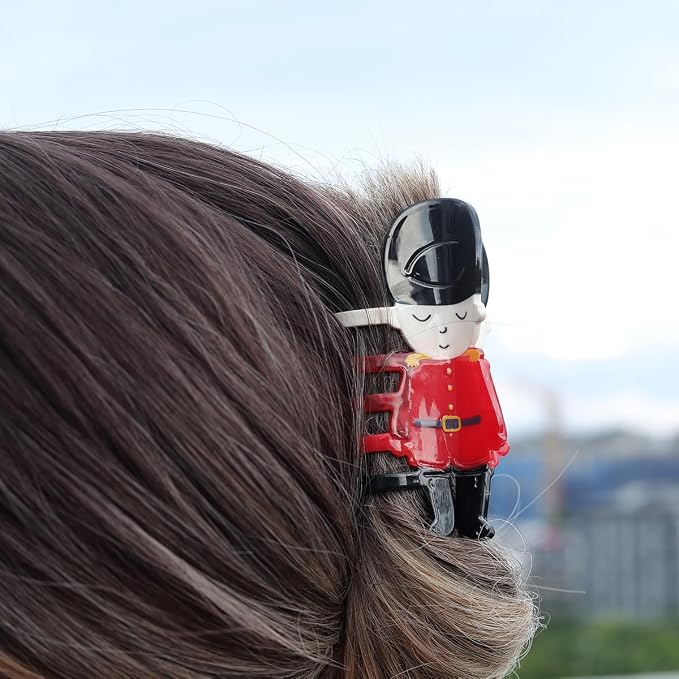 Personalized London Icon British Soldier Hair Calw Clip,Fun Acetate Hair Claw for Women Girls Hair Accessories Gift