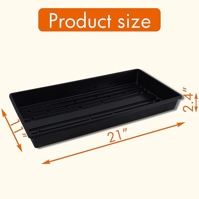 Gardzen 10 Pack Seed Trays, Reusable Plant Grow Trays, Ideal for Seed Starting, Microgreens, Indoor Gardening, and Greenhouse Nurseries - No Drain Holes, 20"x10"