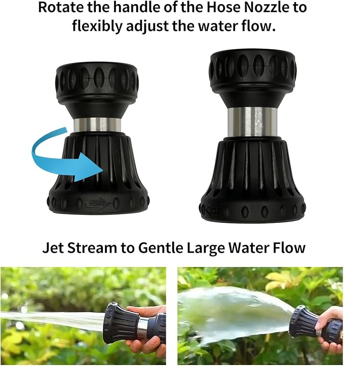 Cyprium Water Hose Nozzle Spray Water Nozzles 2 Pcs For Garden Fireman Style Hose Nozzle Black & Pink Outdoor Hose Nozzle Sprayer High Pressure Watertight Connections For Reliable Use In Gardening