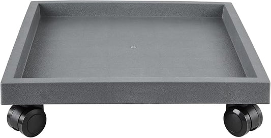 9.8 Inch Square Rolling Plant Caddy Saucer with Wheels, Heavy Duty Wheeled Planter Stand for Potted Plant, Coaster Roller Base Tray with Casters, Flower Pot Dolly Holder for Indoor Outdoor